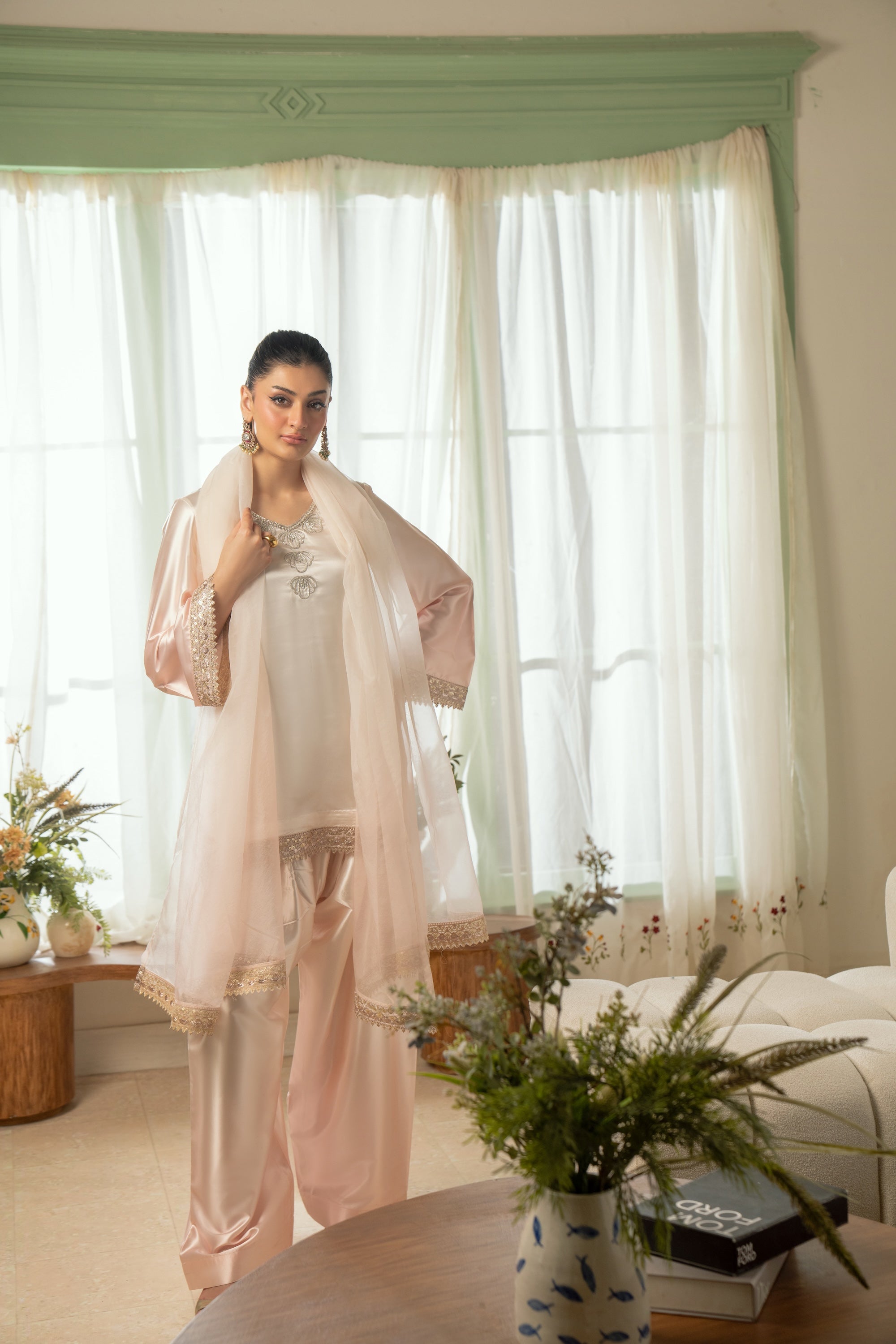 OMBRE SILK HAND-EMBELLISHED 3-PC SET
