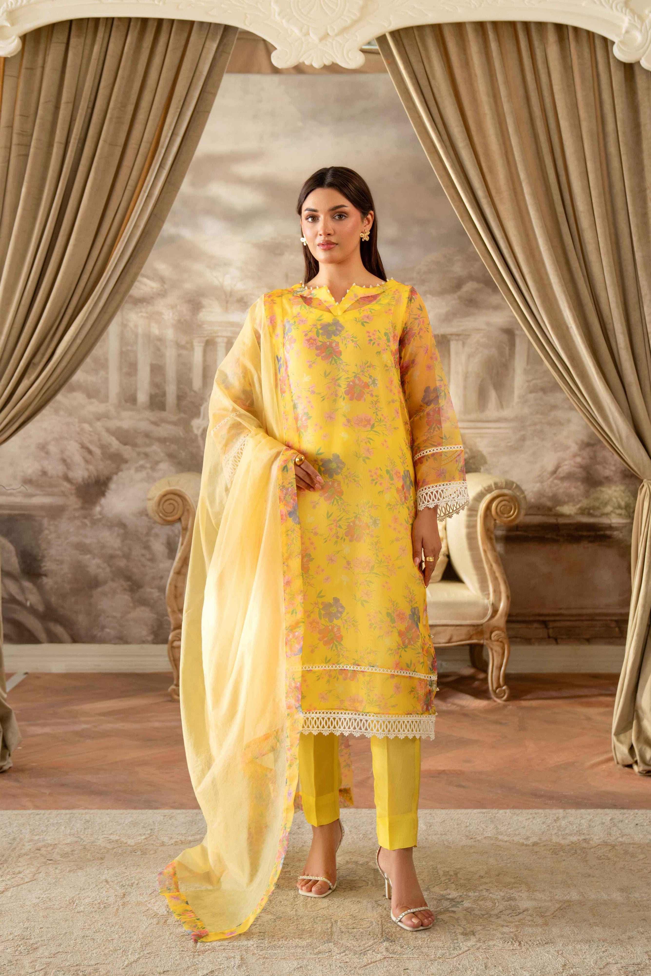 SUNSHINE FLORAL ORGANZA SET