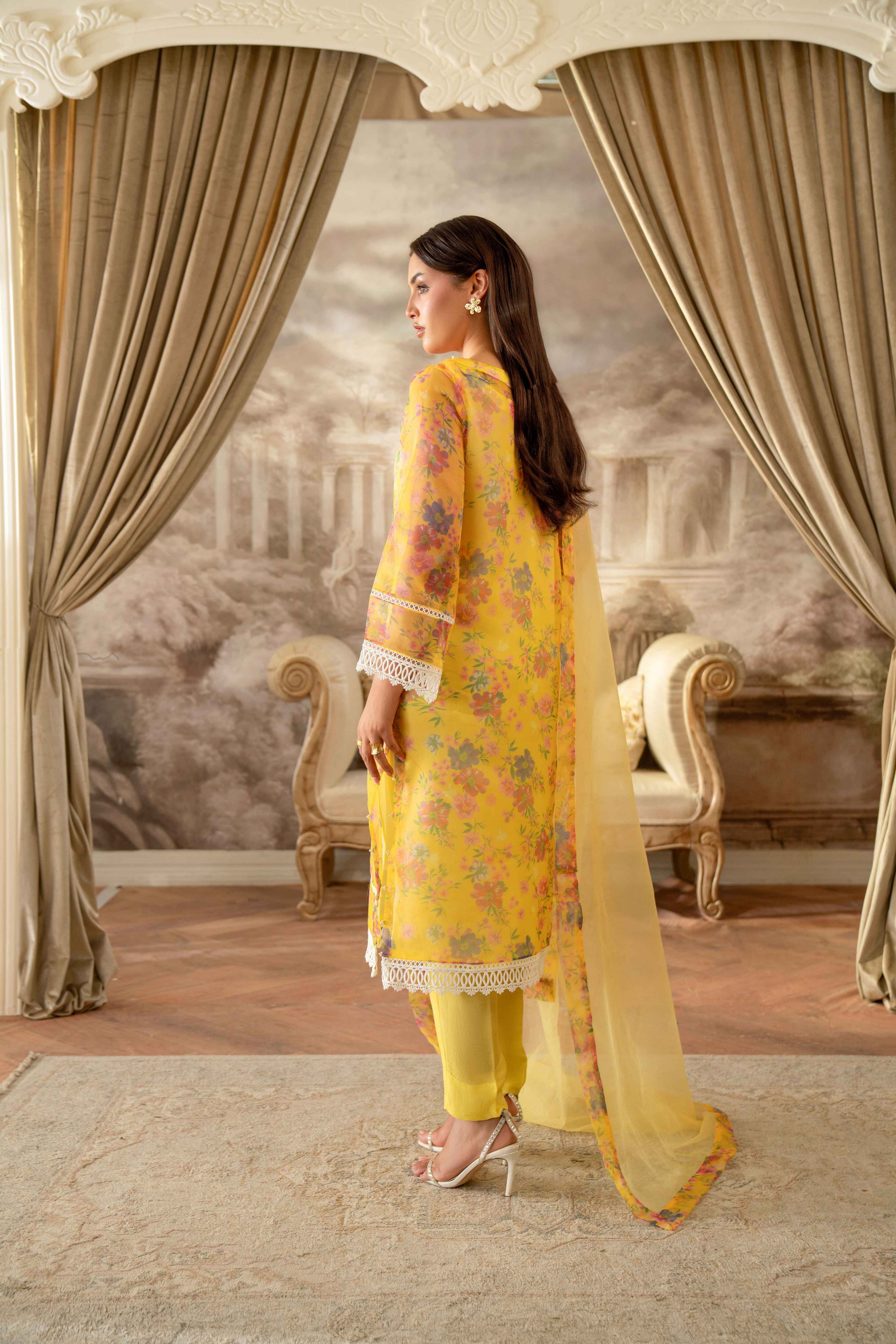 SUNSHINE FLORAL ORGANZA SET