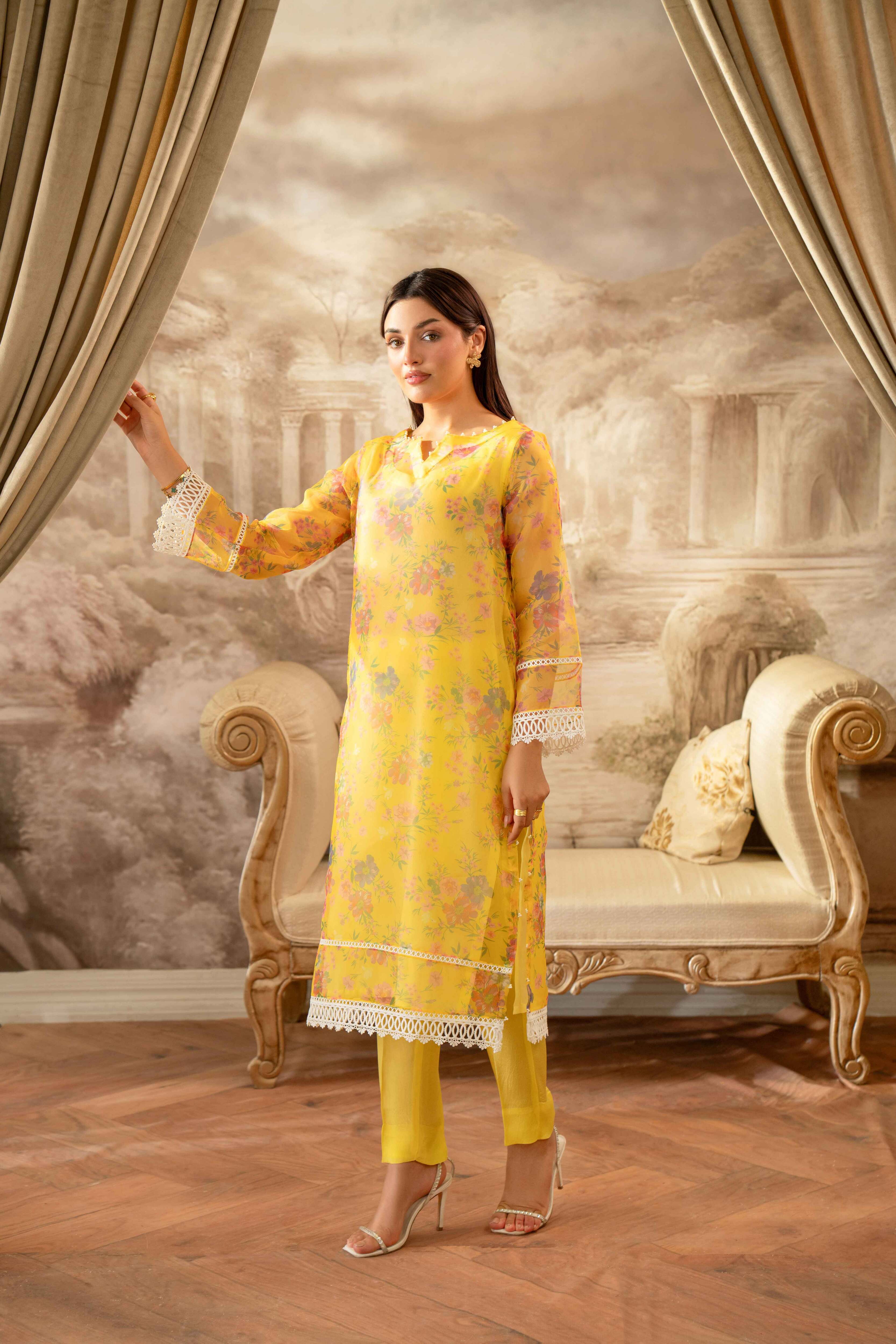 SUNSHINE FLORAL ORGANZA SET