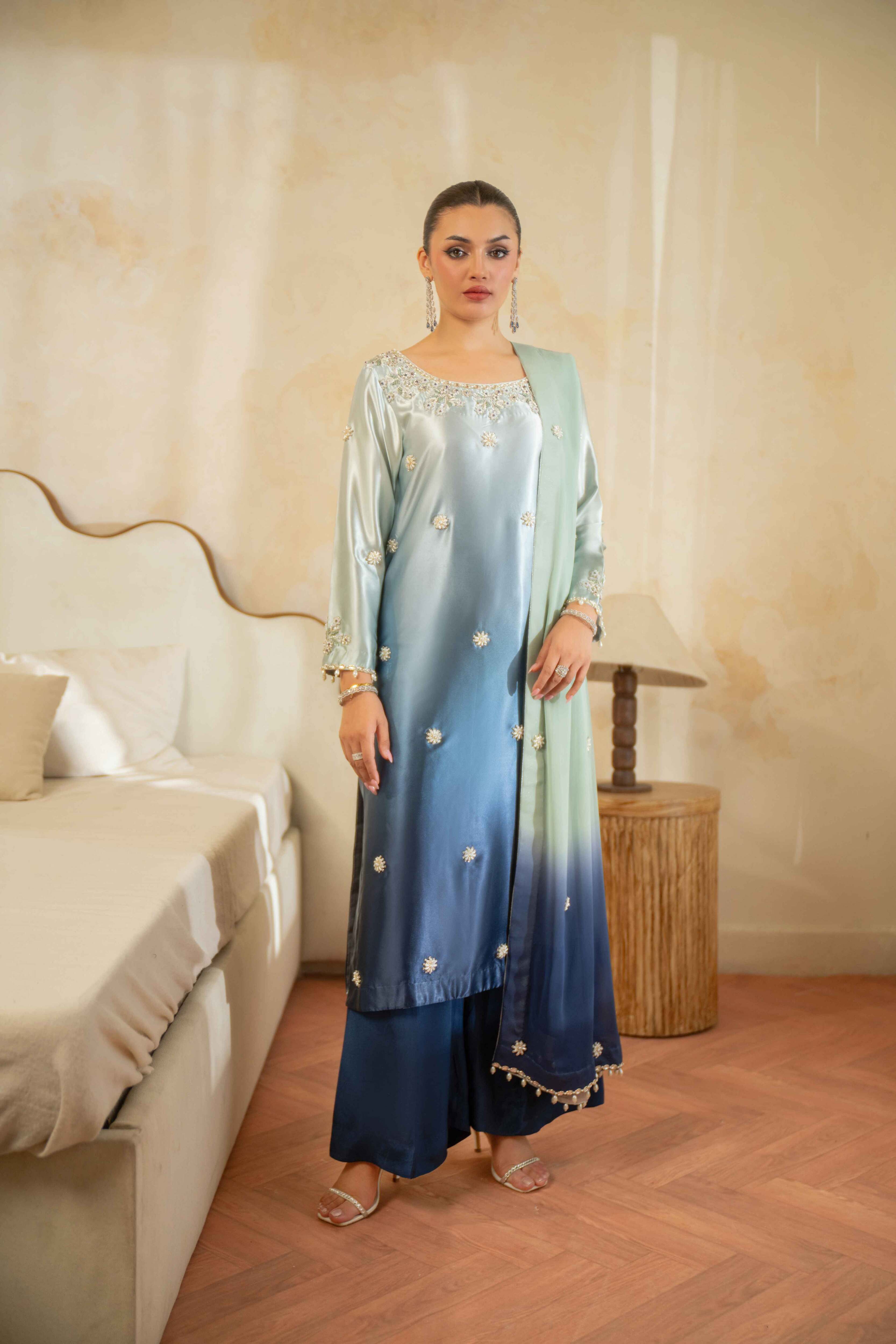 Blue Ombre Signature Handworked Ensemble
