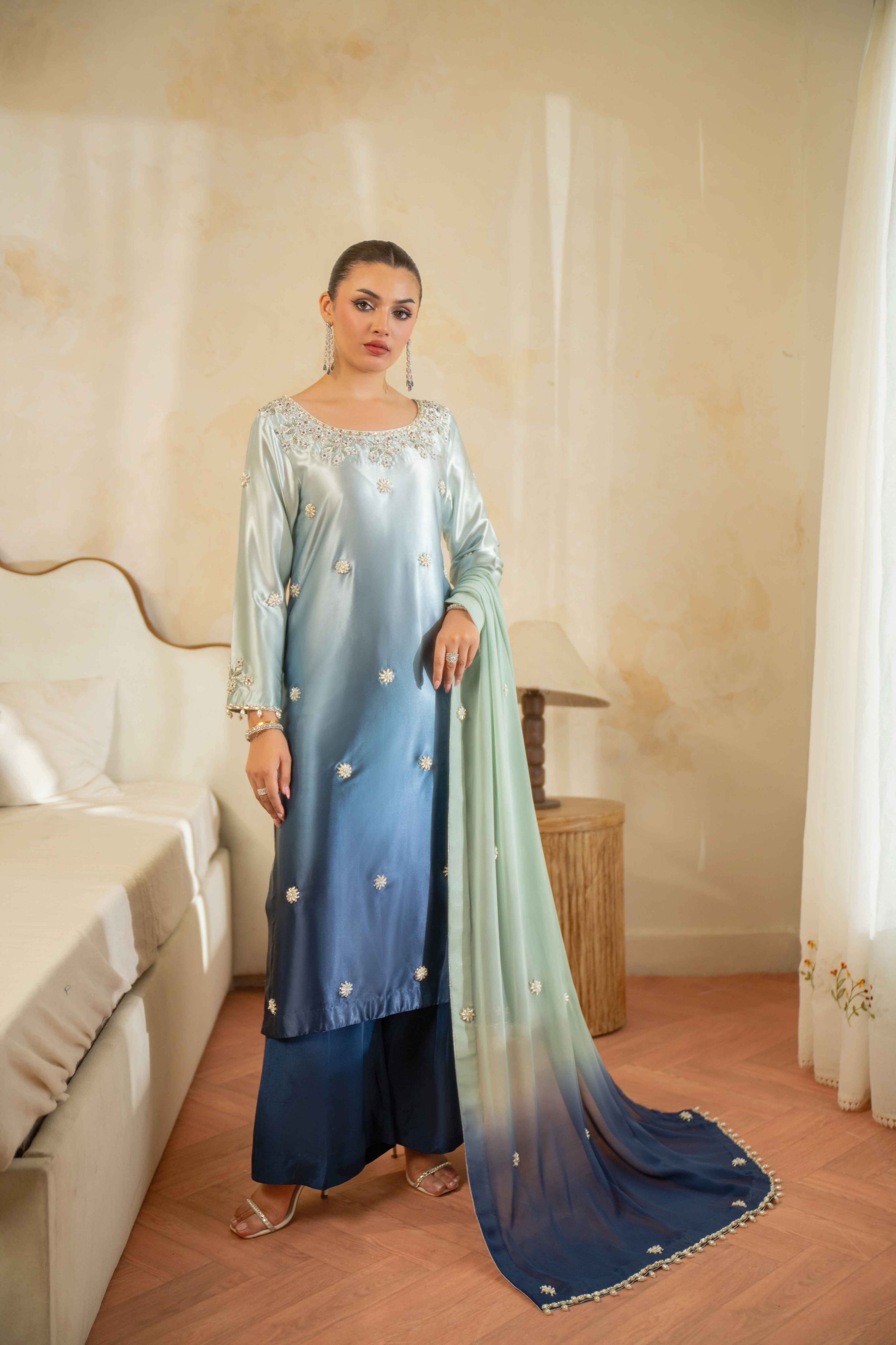 Blue Ombre Signature Handworked Ensemble