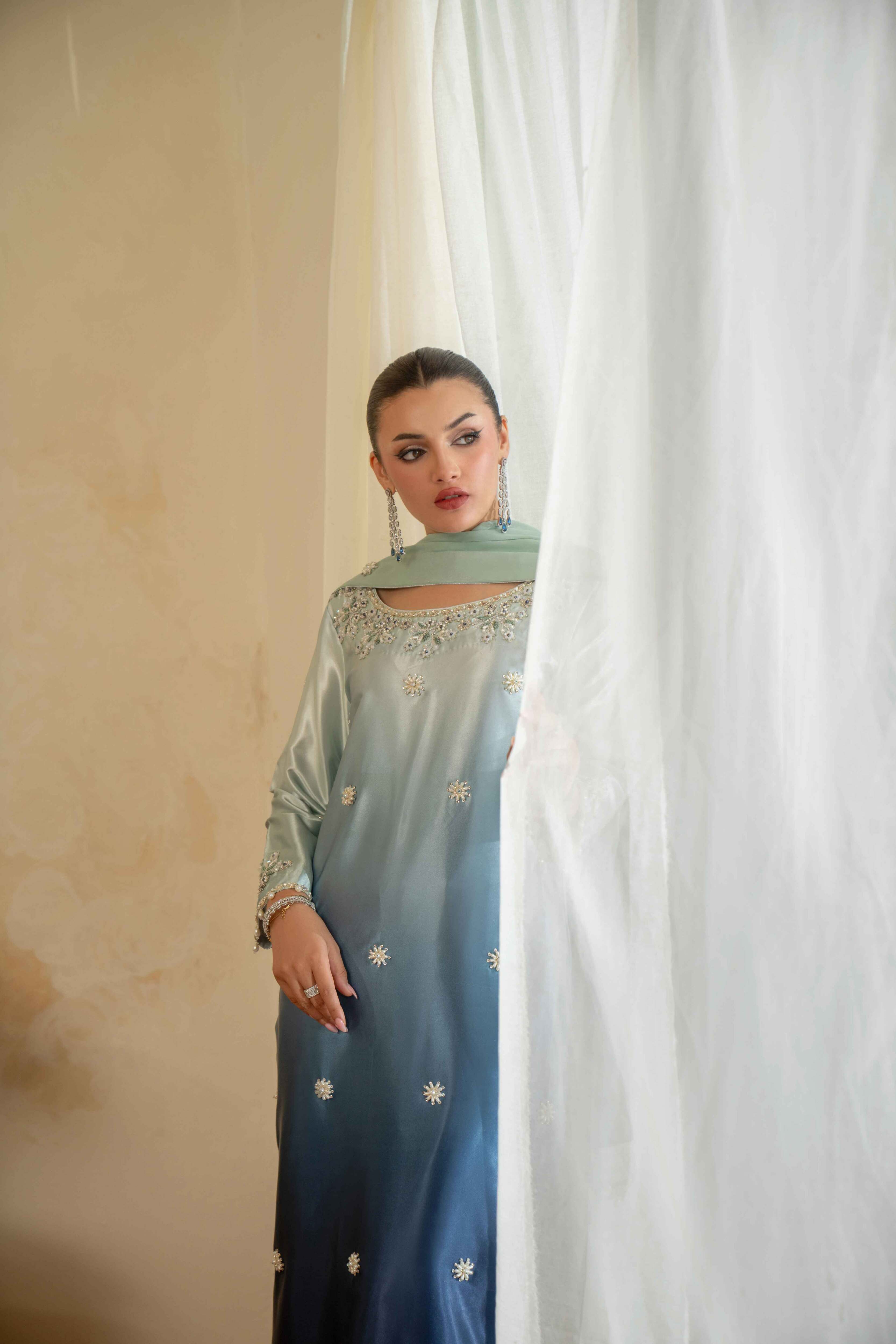 Blue Ombre Signature Handworked Ensemble