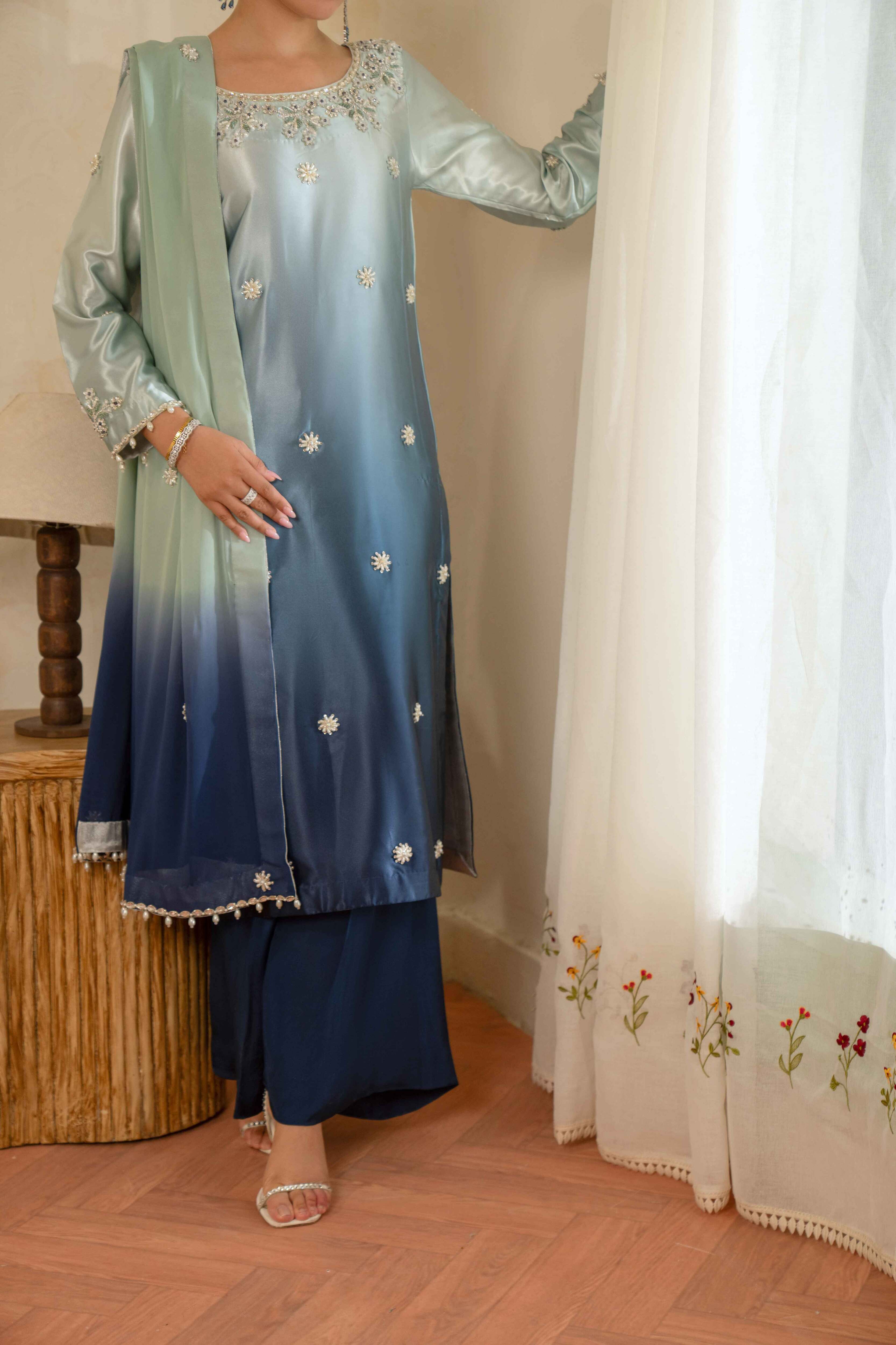 Blue Ombre Signature Handworked Ensemble