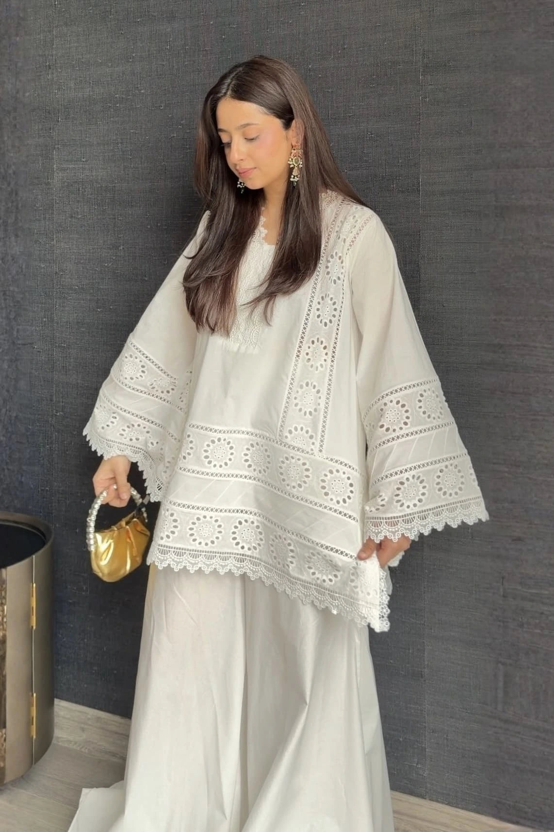 PRISTINE WHITE CHIKANKARI 2-PC SET