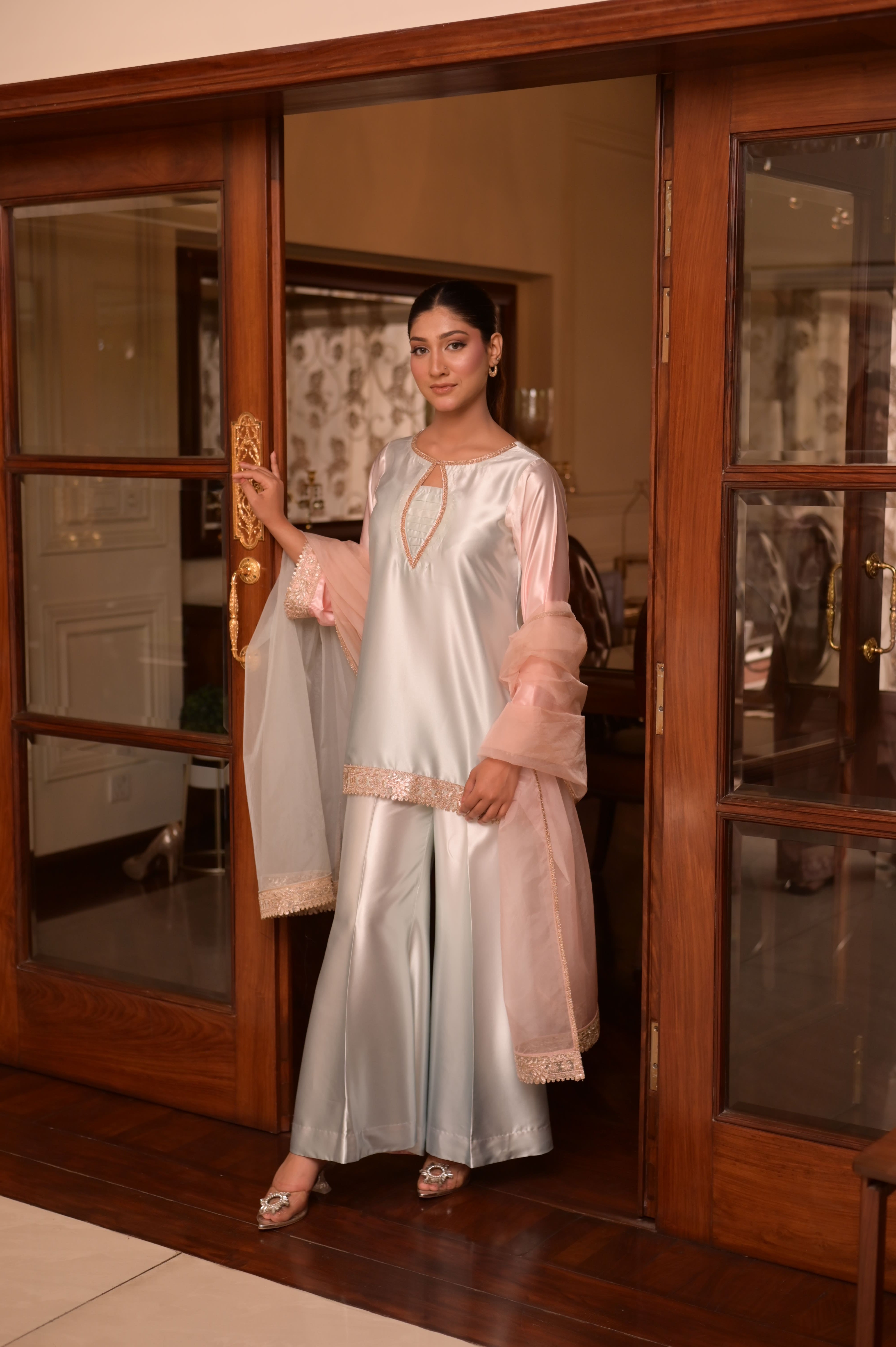 MOONLIT BLUSH OMBRÉ SILK 3-PC SET