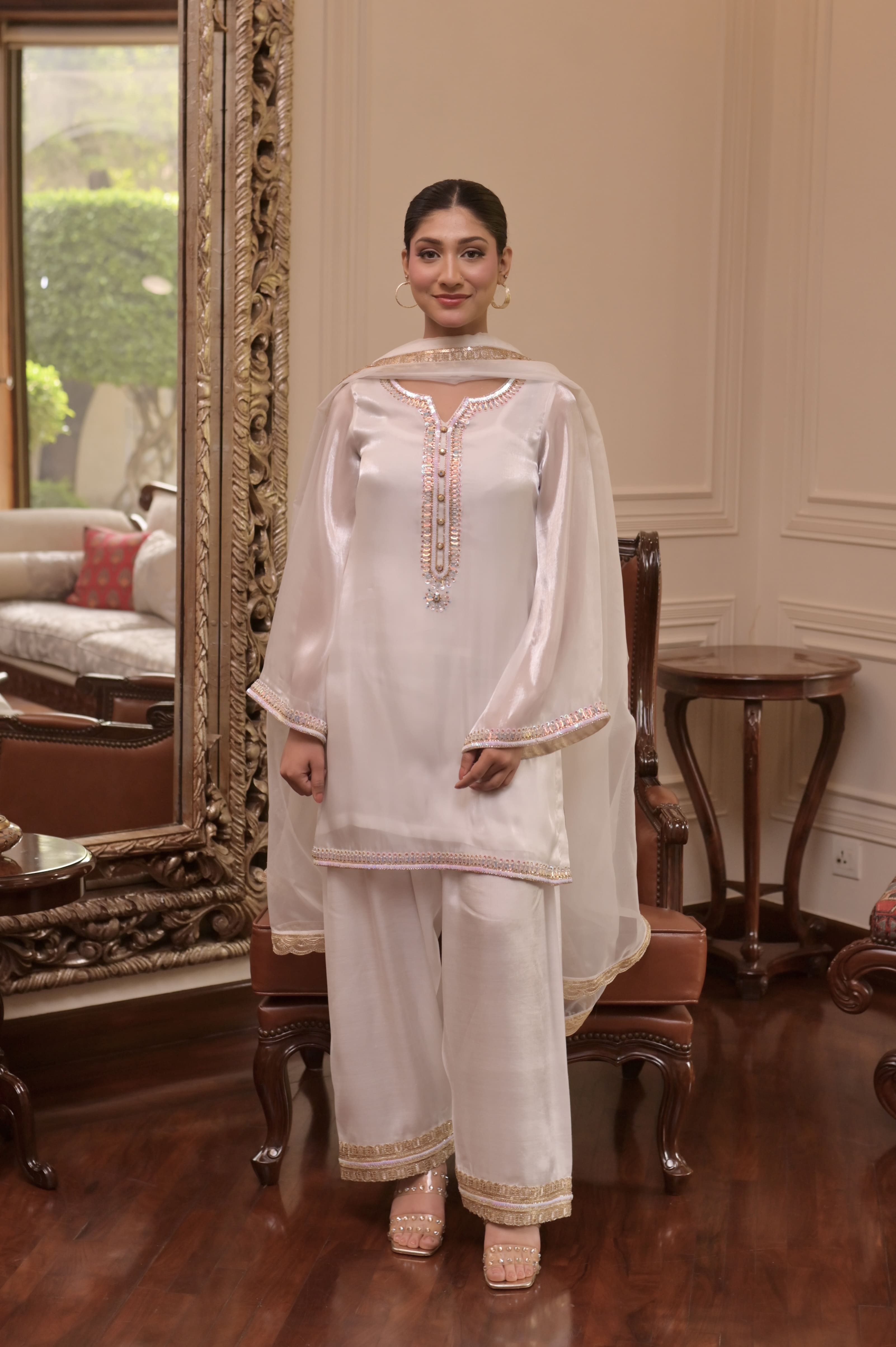 CELESTIAL SWAN HANDWORKED 3-PC ENSEMBLE