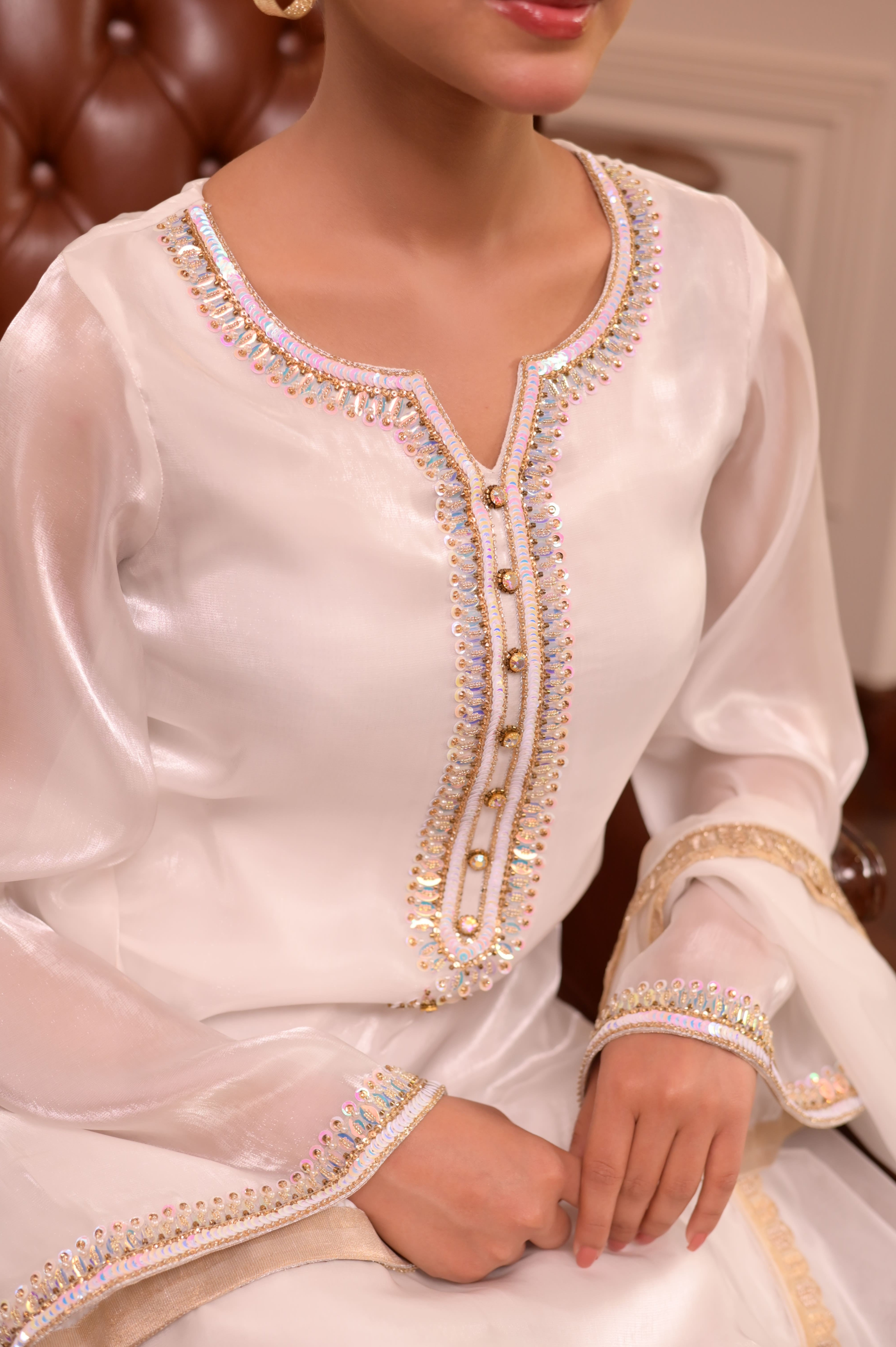 CELESTIAL SWAN HANDWORKED 3-PC ENSEMBLE