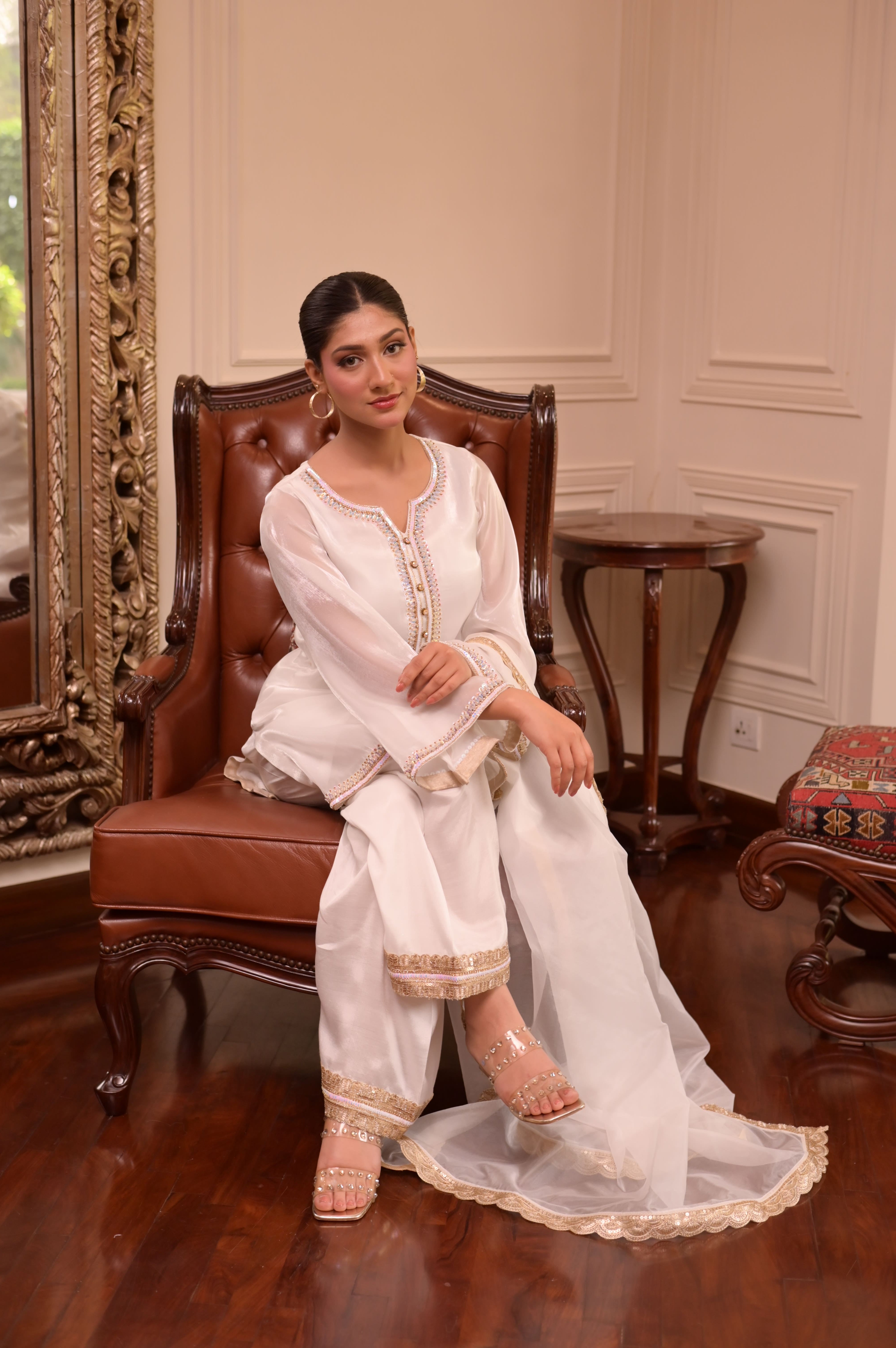 CELESTIAL SWAN HANDWORKED 3-PC ENSEMBLE