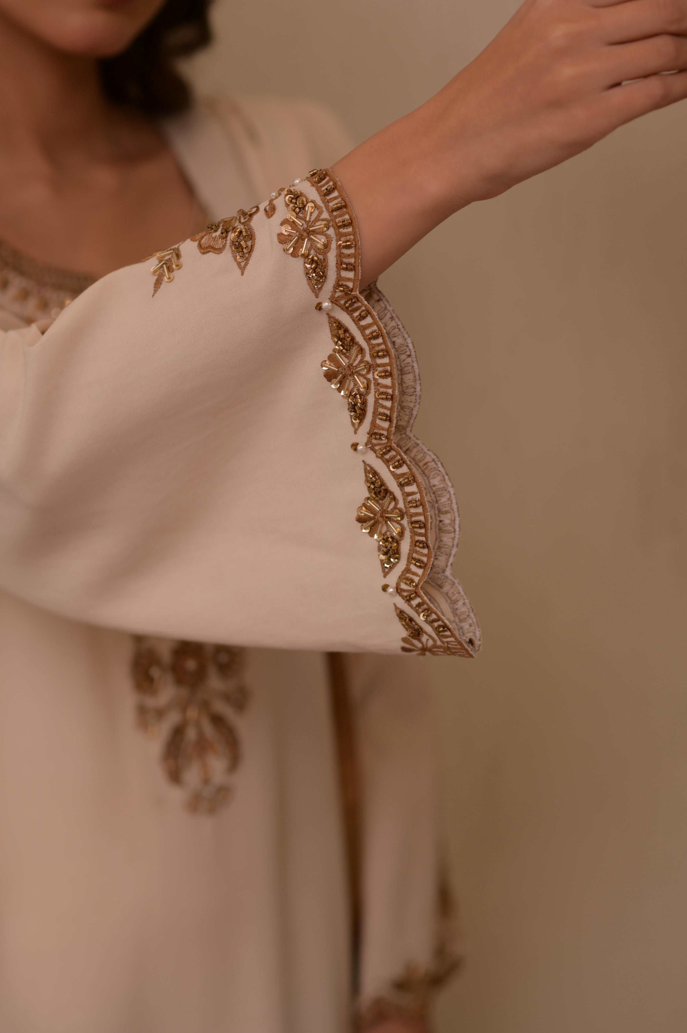 Champagne Gold Hand-Embellished 3-Pc Set