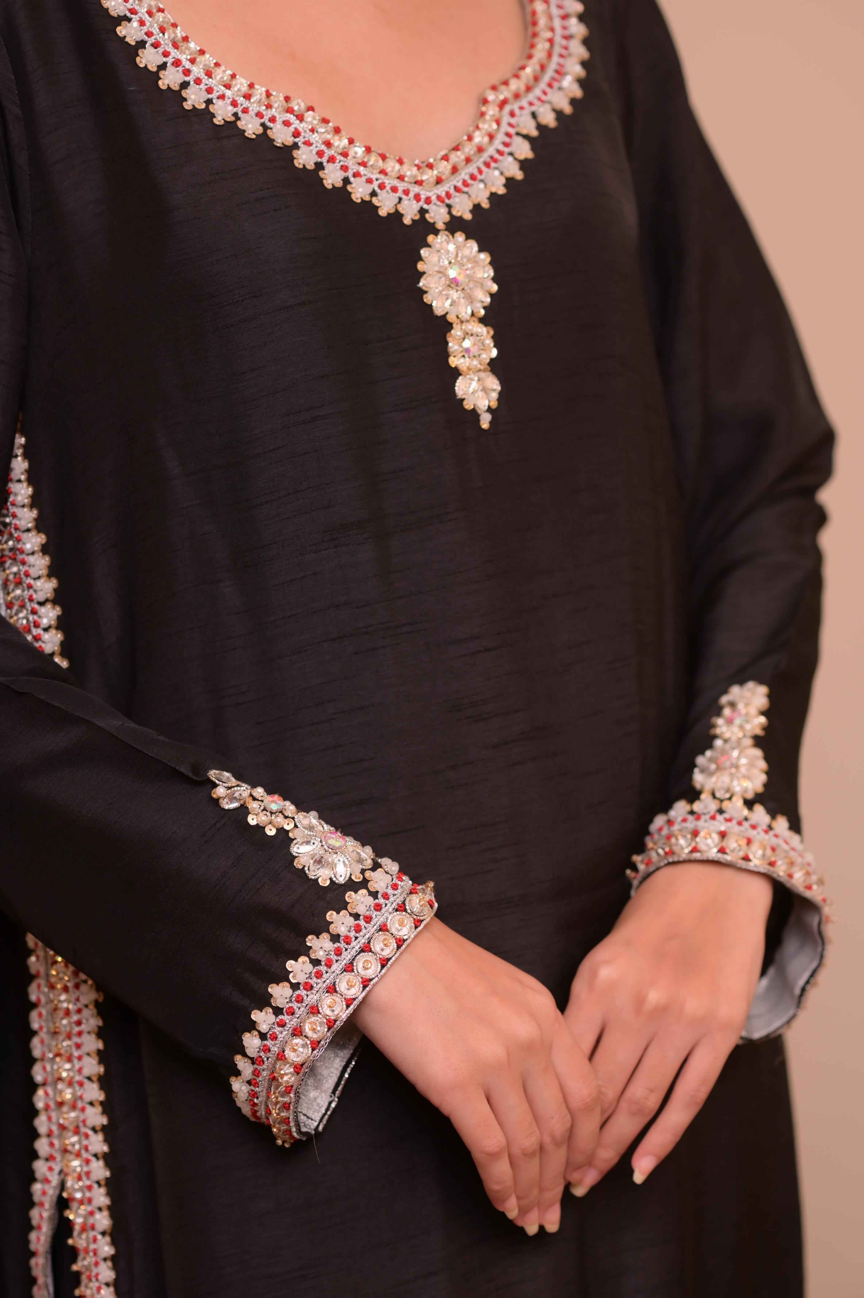 Black Signature Hand-Embellished 3-PC Ensemble