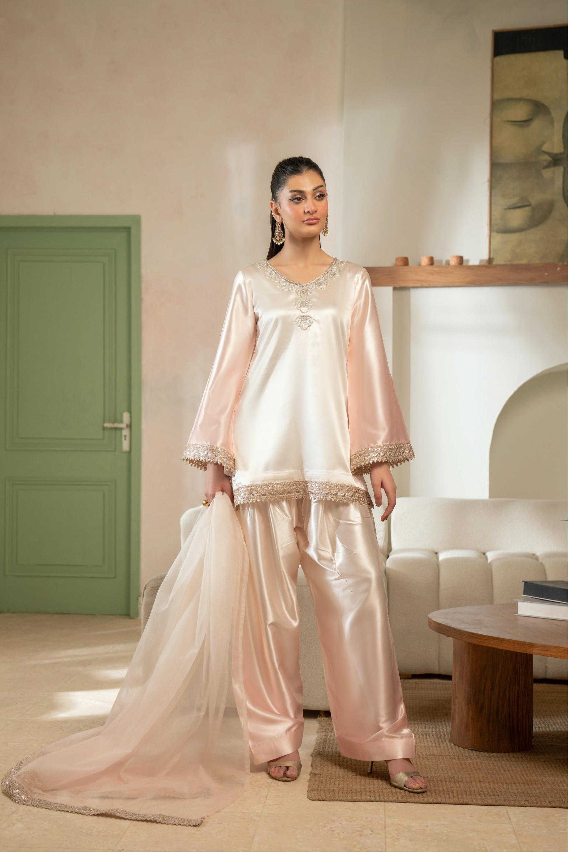 OMBRE SILK HAND-EMBELLISHED 3-PC SET