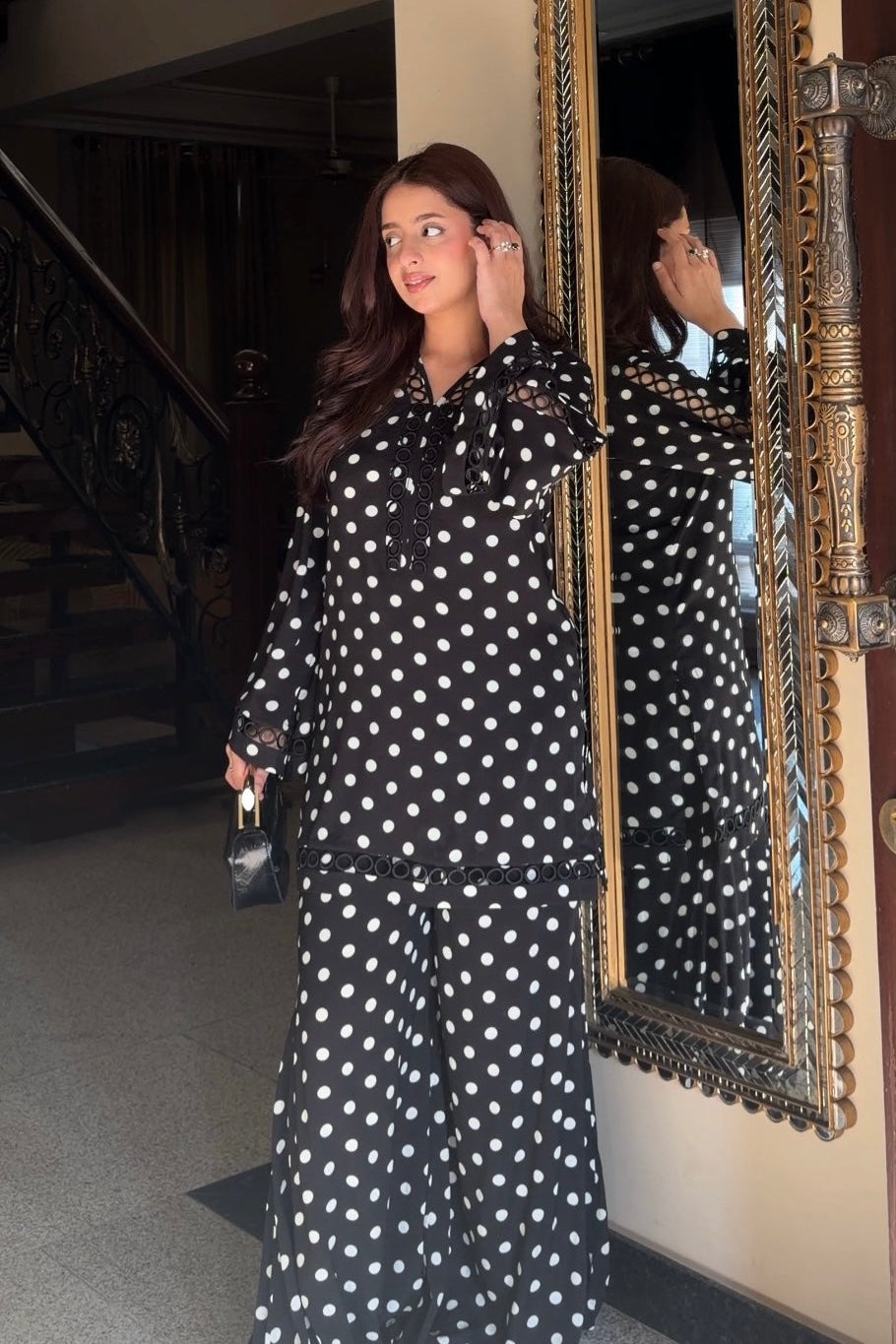 Classic Black Polka Dot 2 PC Set
