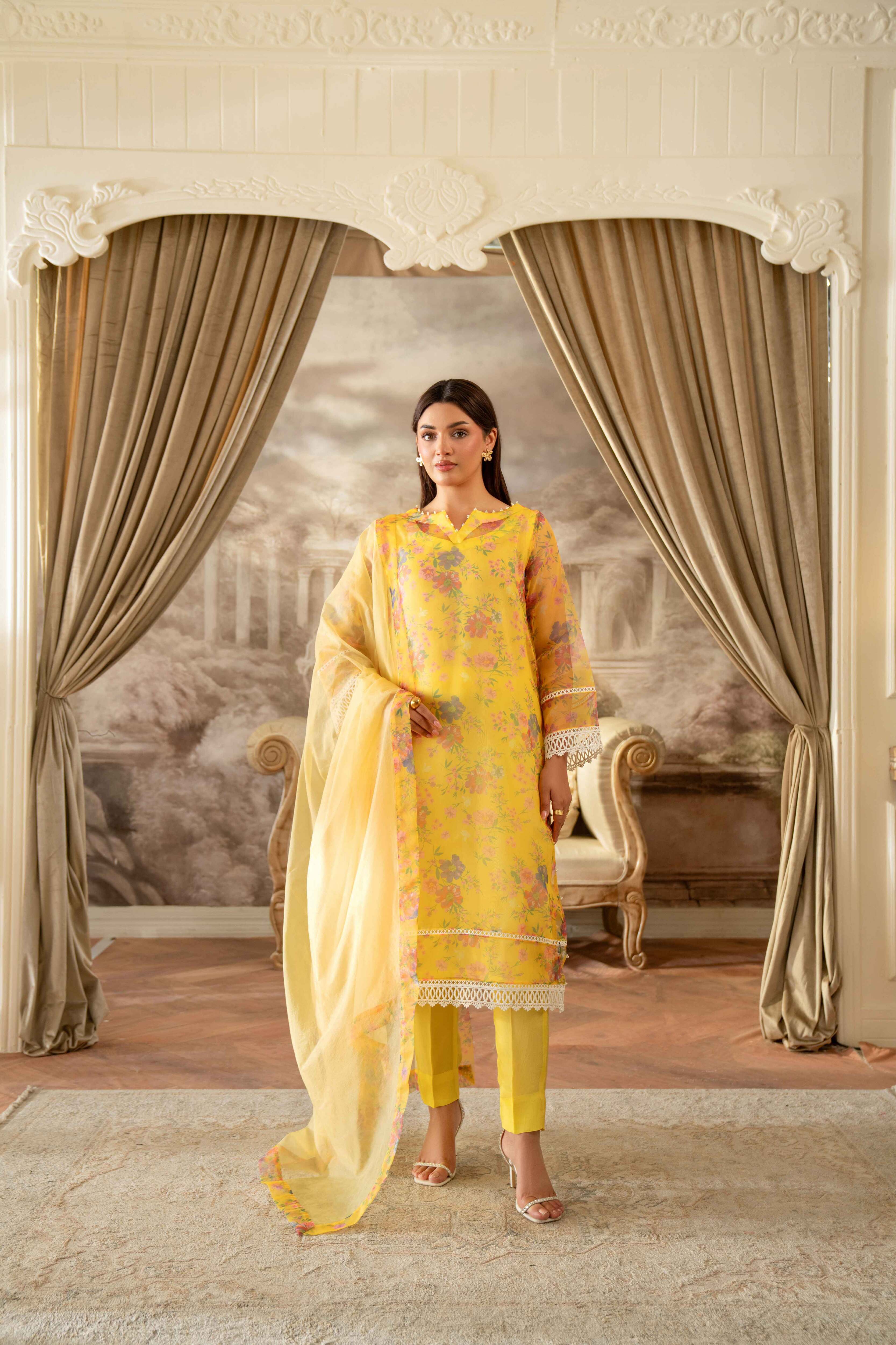 SUNSHINE FLORAL ORGANZA SET