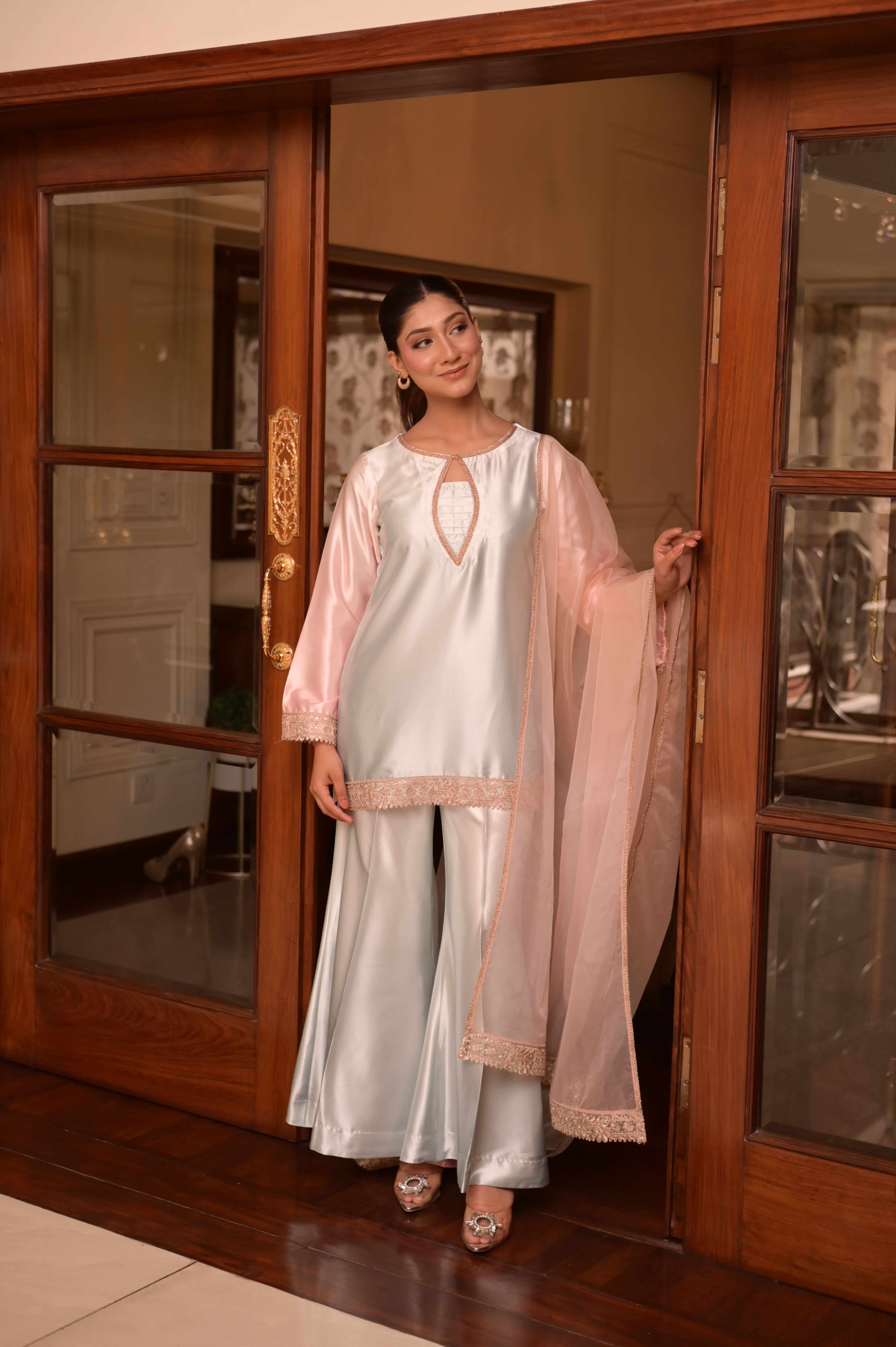 MOONLIT BLUSH OMBRÉ SILK 3-PC SET